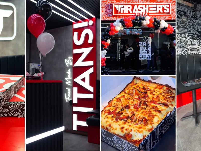 Thrasher's serves both pizzas & burgers in Rochdale - Feed the Lion
