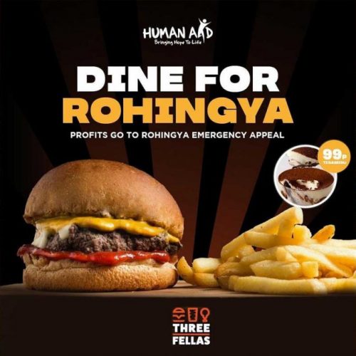 Three Fellas Burgers London Human Aid Rohingya