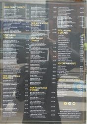menu Tashan Indian Halal restaurant Hampstead London
