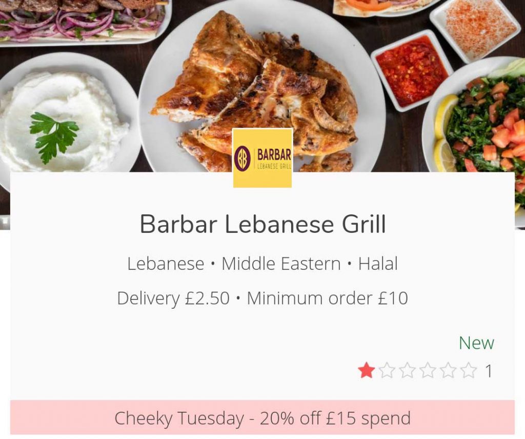 Cheeky Tuesdays get 20% off JustEat London UK